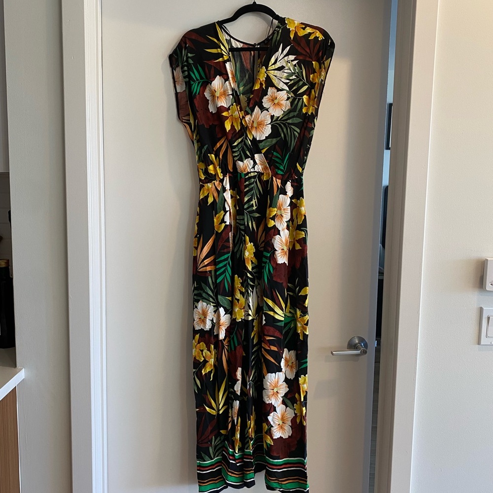 Zara tropical floral jumpsuit
